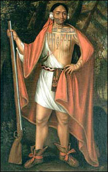 Portrait de Sa Ga Yeath Qua Pieth Tow, chef civil de la Ligue iroquoise des Cinq-Nations, en 1710.