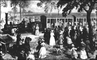 Première ligne de chemin de fer entre La Prairie et Saint-Jean-sur-Richelieu.