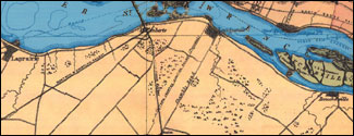 Carte de la rive sud, en 1880.