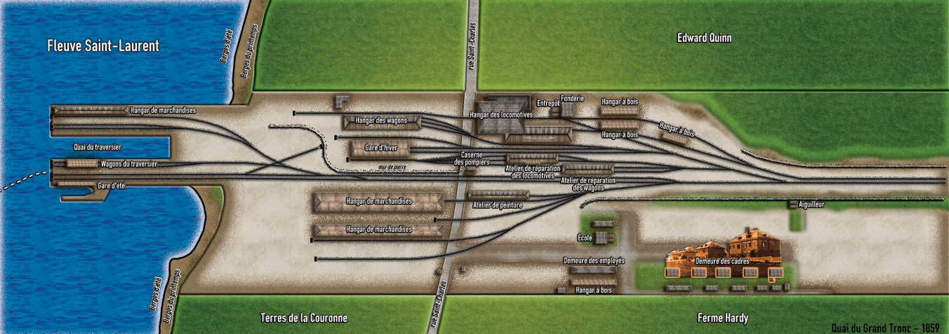 Installations du Grand Tronc (CN) Vieux-Longueuil vers 1860