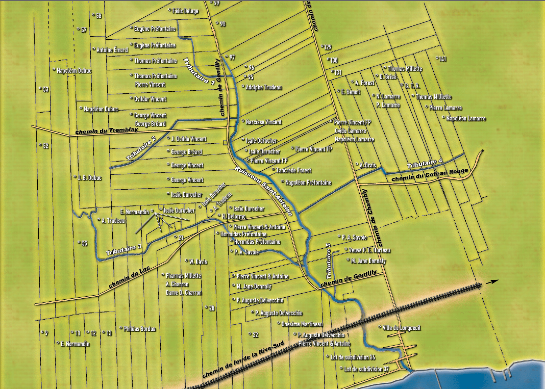 Carte du ruisseau Saint-Antoine en 1900