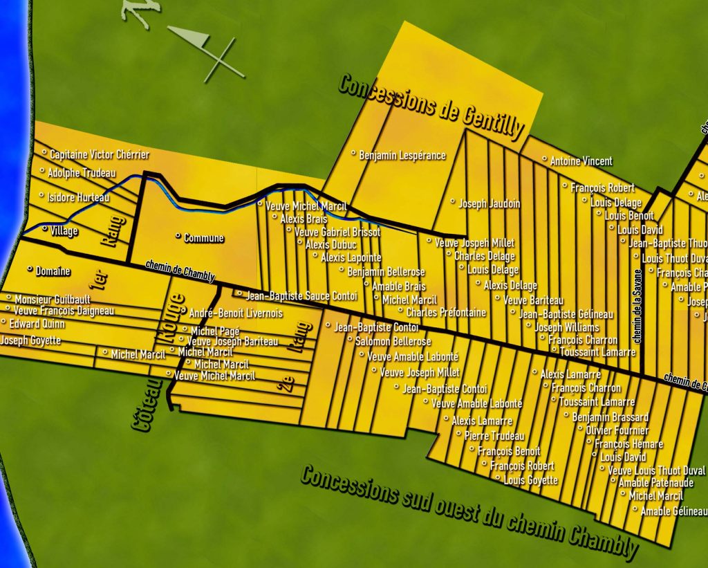 Carte du chemin de Chambly en 1846
