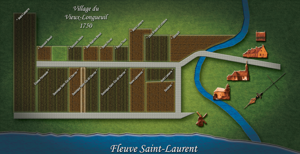Carte du Vieux-Longueuil en 1750