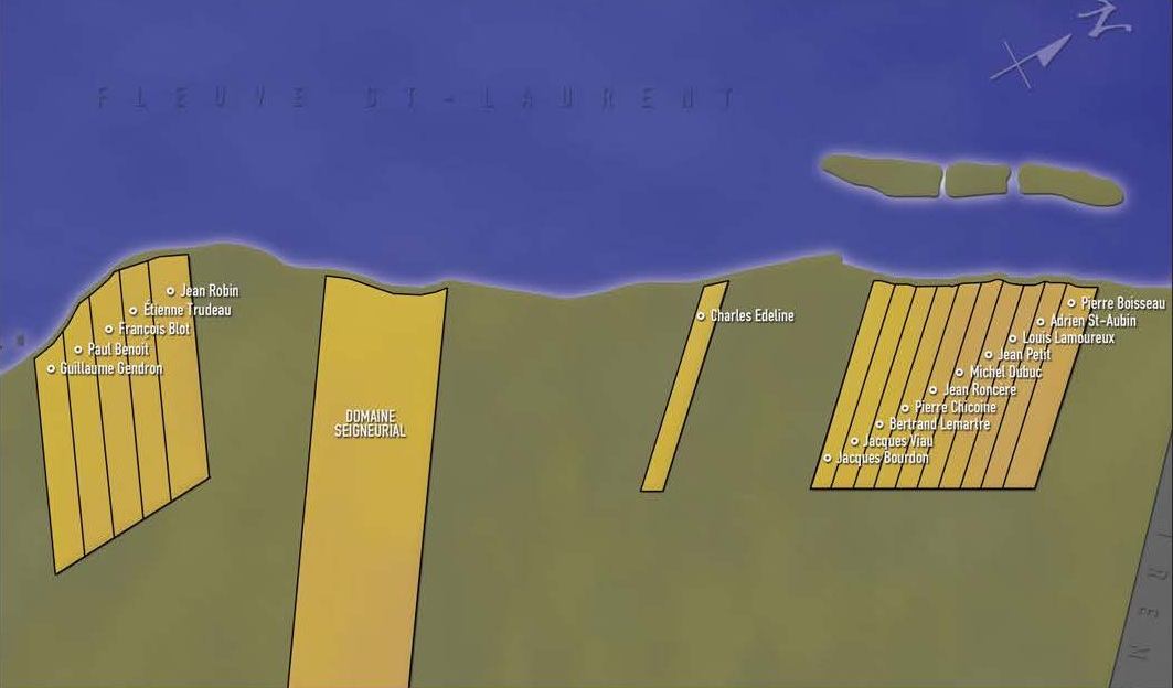 Carte des premières concessions de Longueuil en 1675