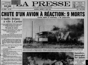 Tragédies aériennes à l'aéroport de Saint-Hubert 6 Manchette de La Presse