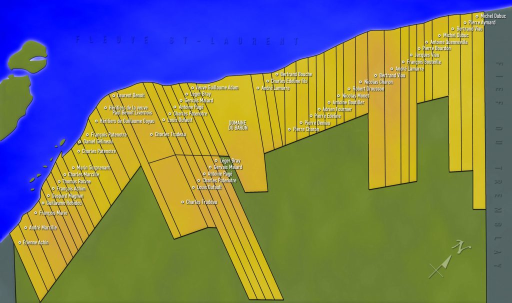 Carte des concessions de Longueuil en 1723