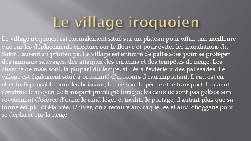 Histoire de Longueuil 6 Village irroquois