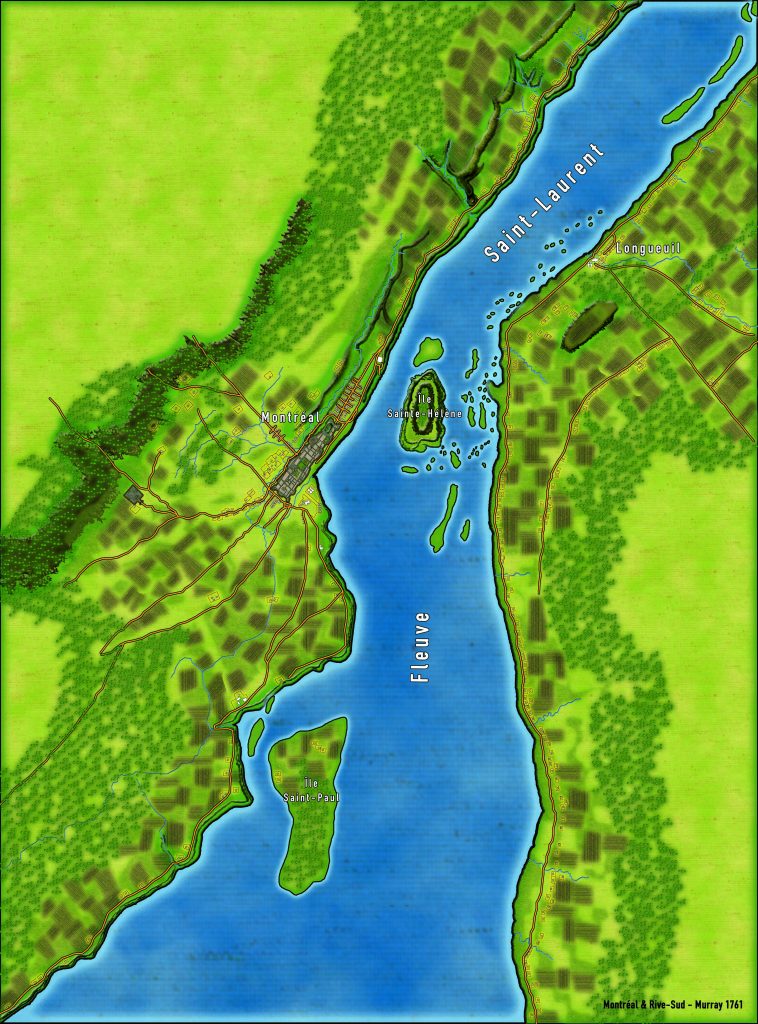 Carte de Longueuil dessinée par Murray en 1761